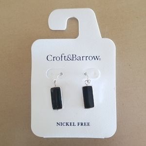 Croft & Barrow Black Onyx Earrings NEW
